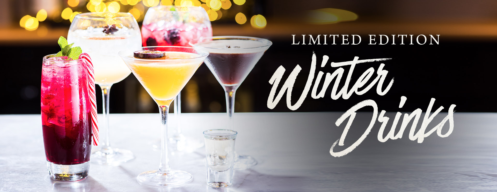 Winter cocktails and long drinks at The Old Cottage